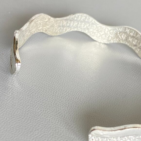 999 Purity Silver Wavy Longevity Blessing Bracelet - Picture 11 of 13